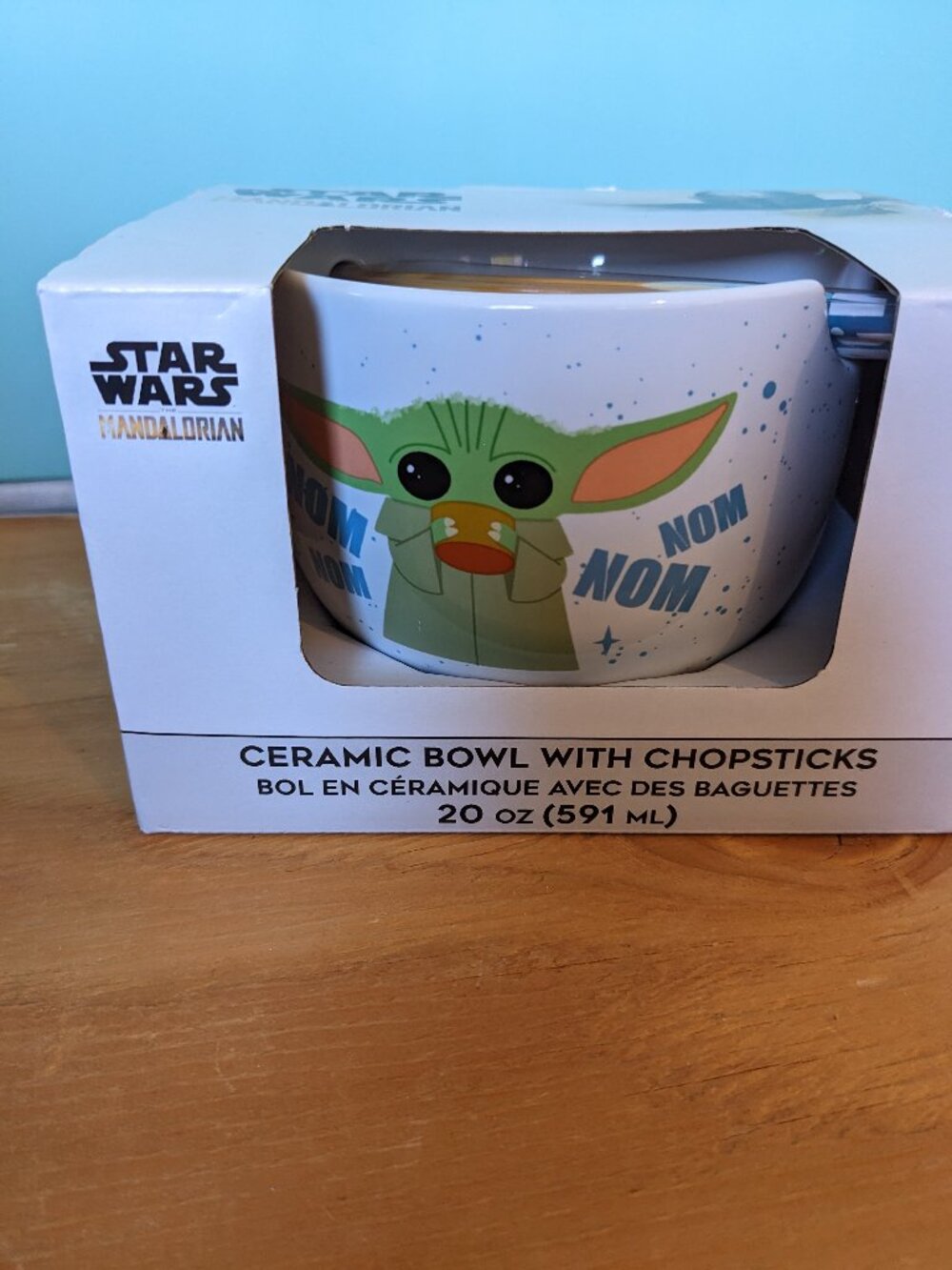 Star Wars NWB Mandalorian Ceramic Bowl with Chopsticks